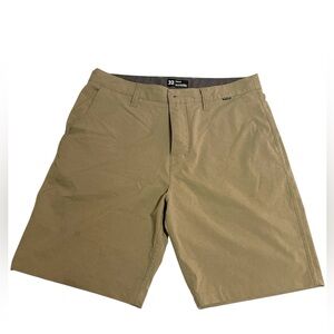 Hurley Tan Flat Front Shorts Lightweight Casual